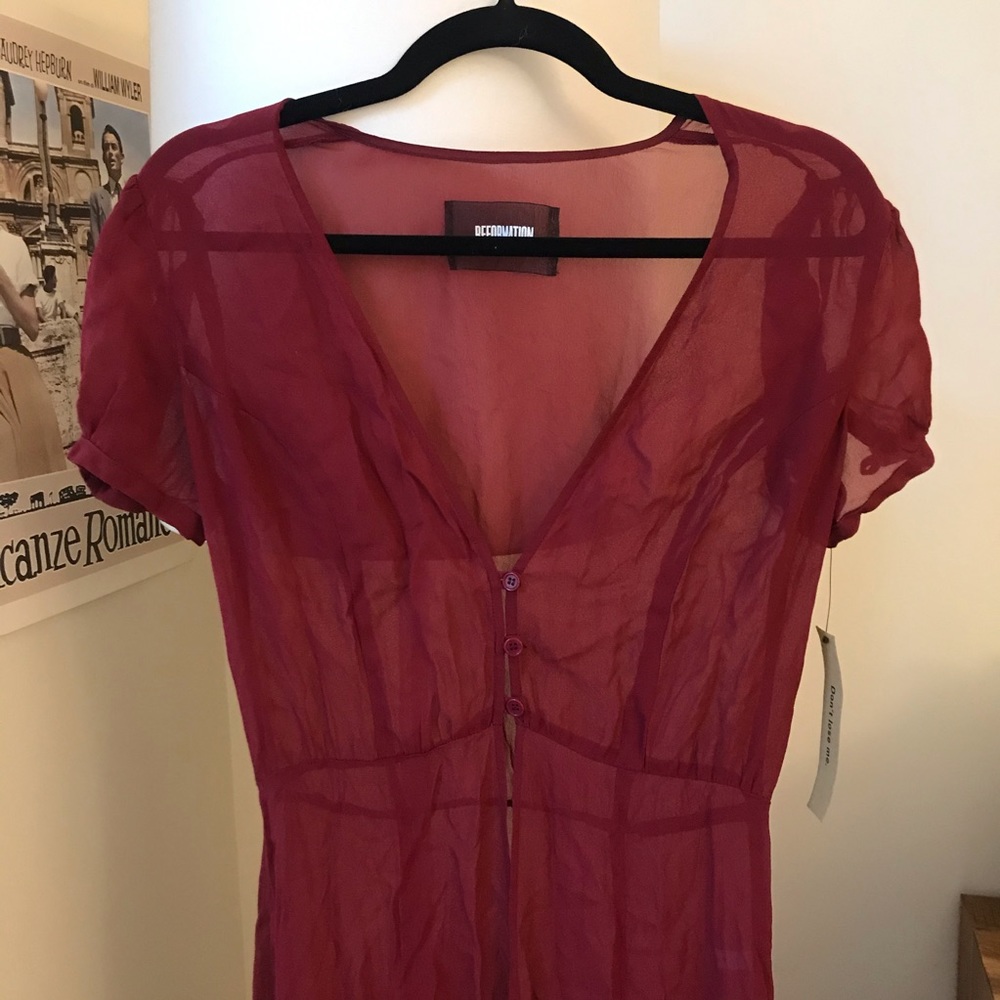 Reformation long sheer gown